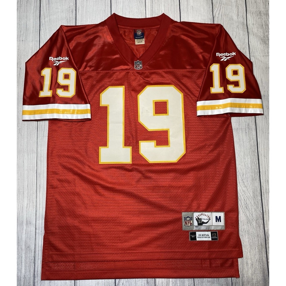 Men's MEDIUM Authentic Vintage Reebok Kansas City Chiefs #19 Joe Montana Jersey